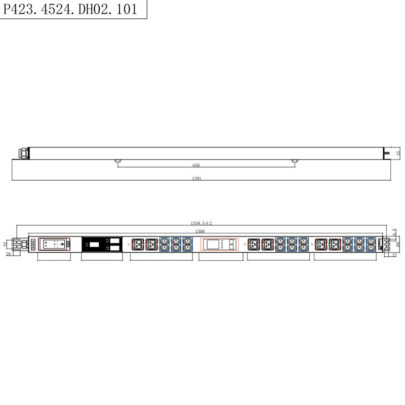 Liquid Magnetic Circuit Breaker Vertical Hot swappable RS485 metered Rack PDU