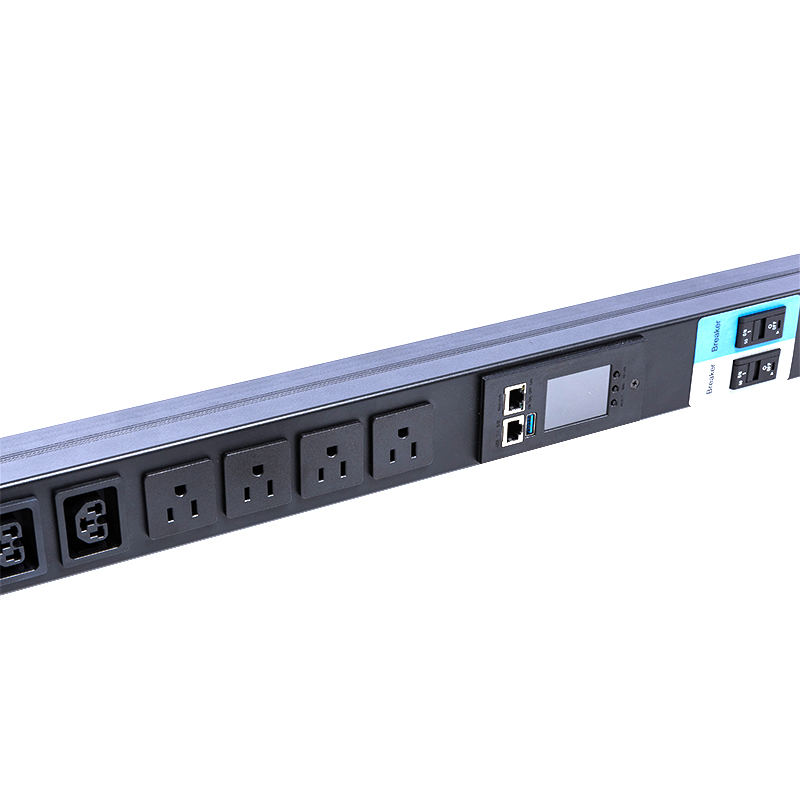 16 Outlets IEC C13 C19 & US Sockets 1.5U Liquid Magnetic Circuit Breaker Vertical TCP/IP smart Rack PDU