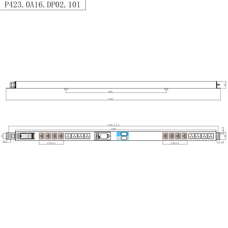 16 Outlets IEC C13 C19 & US Sockets 1.5U Liquid Magnetic Circuit Breaker Vertical TCP/IP smart Rack PDU