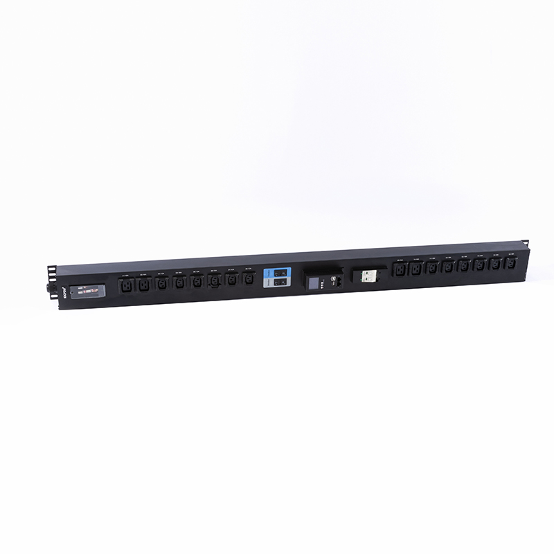 16 decursibus IEC C13 IEC C19 Lockable Socket Fibula ornata 2.5U Hot Swappable Surge Protection Vertical Modbus-RTU RS485 metered Rack PDU