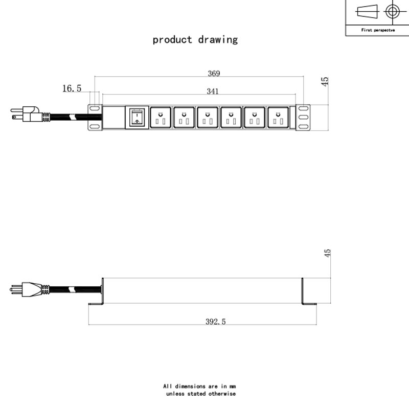 VI vias US Horizontalis Switched Rack Pdu 1U