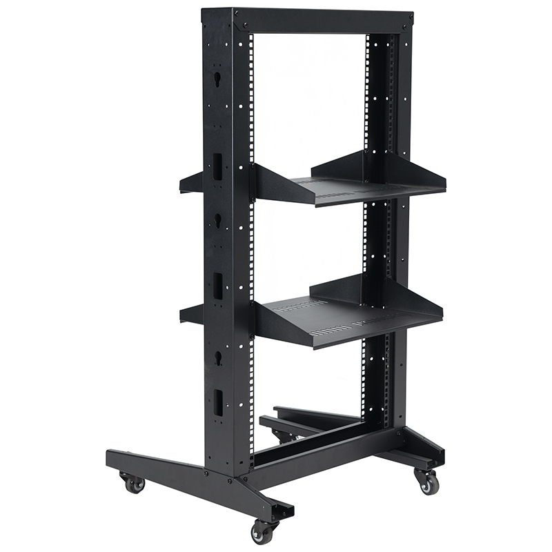 Standard 2-Post Open Rack apud Cantilever Shelf Black 18U-47U