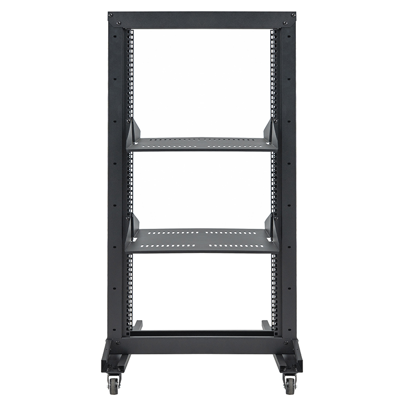 Standard 2-Post Open Rack apud Cantilever Shelf Black 18U-47U