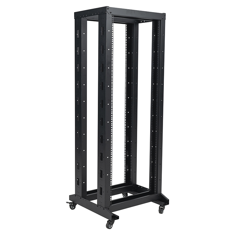 Adjustable 4-Post Server Rack Black 18U-47U