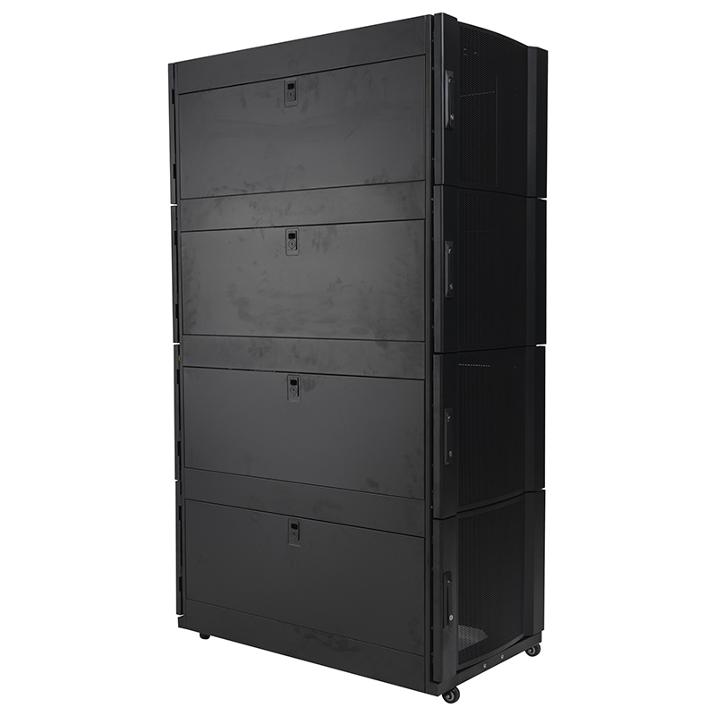 4 Compartments Rack Cabinet Perforated Door Black 42U 47U